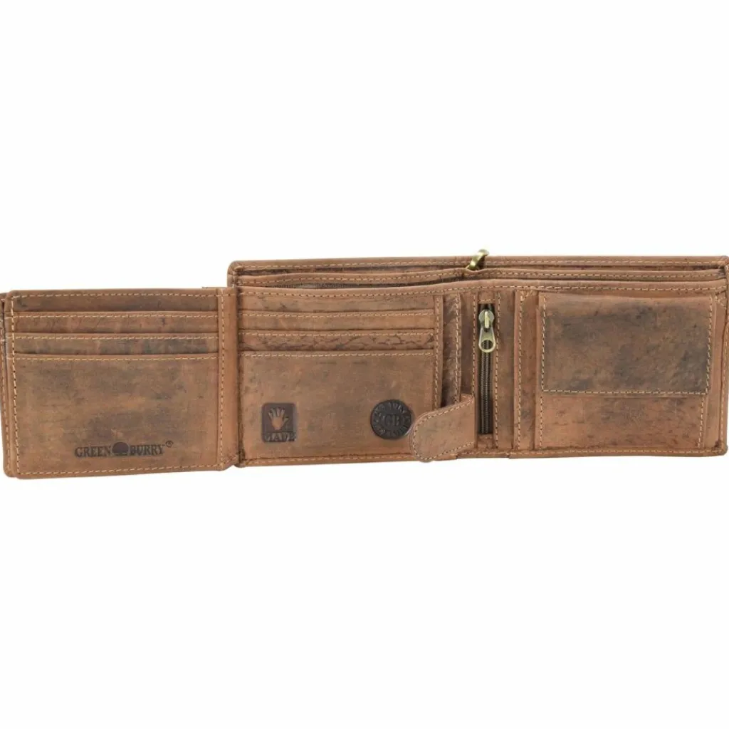 Greenburry Herrengeldbörsen Querformat<Vintage Bike Geldbörse Leder 12 cm braun