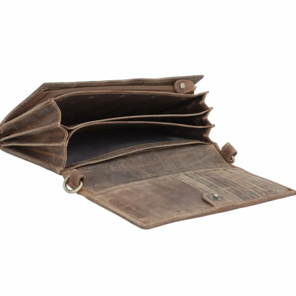 Discount Greenburry Vintage Clutch Geldbörse RFID Schutz Leder 20 cm brown
