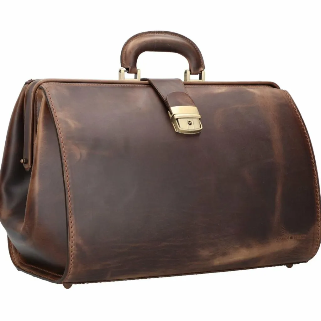 New Greenburry Vintage Doktorkoffer Leder 41 cm teak-brown