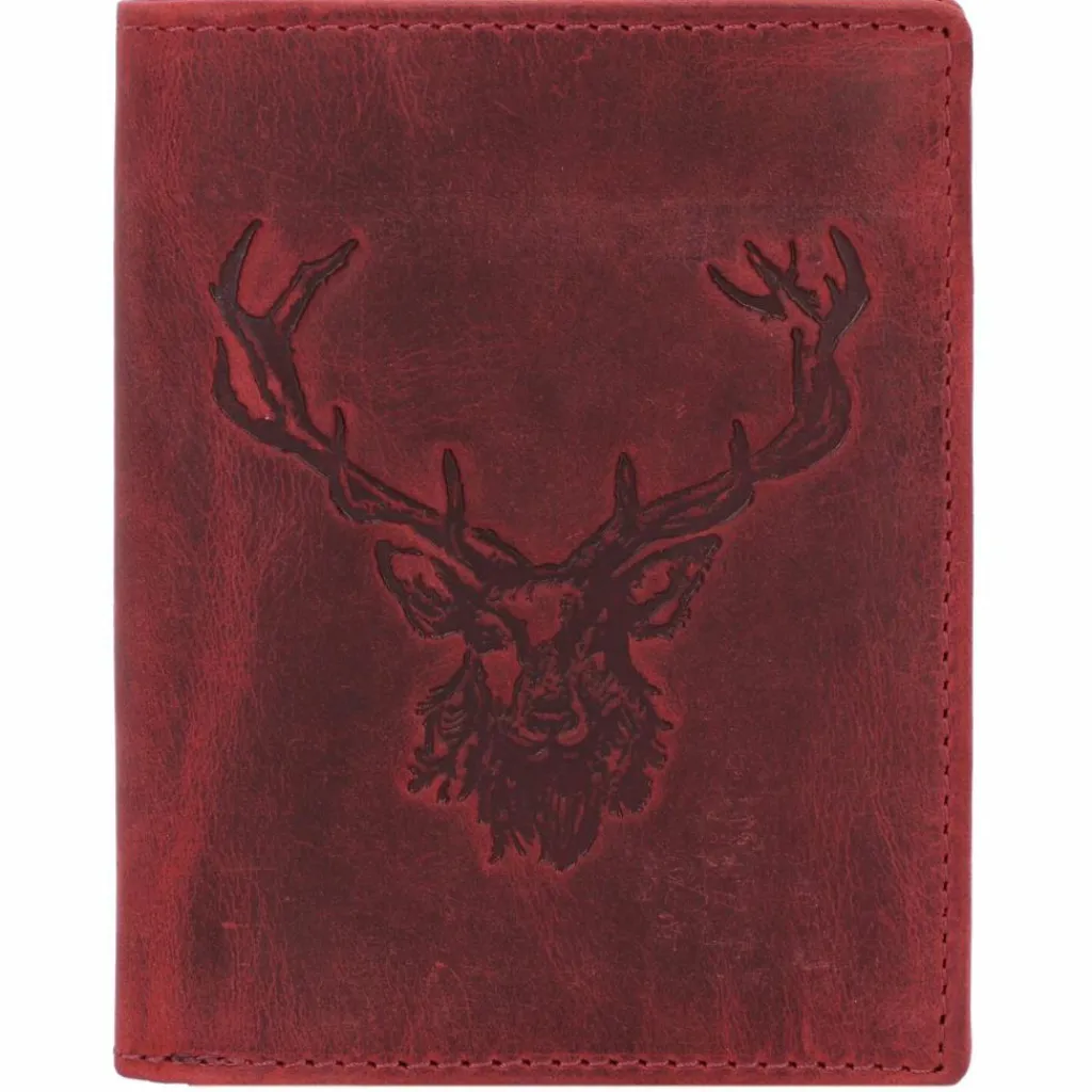 Best Greenburry Vintage Geldbörse Hirsch Leder 9,5 cm rusty red