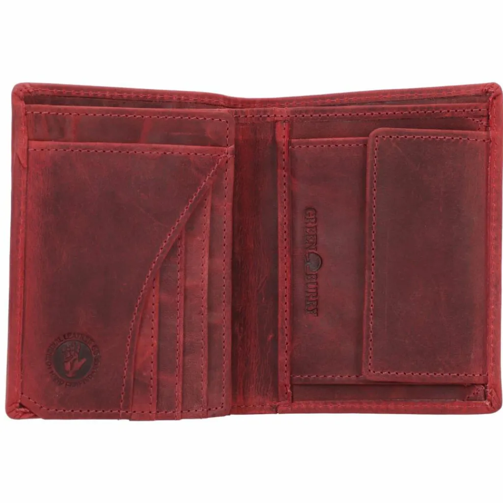 Best Greenburry Vintage Geldbörse Hirsch Leder 9,5 cm rusty red