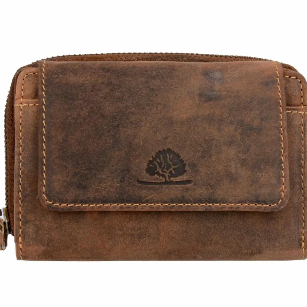 Greenburry Herrengeldbörsen Querformat|Damengeldbörsen Querformat<Vintage Geldbörse Leder 13,5 cm antikbraun