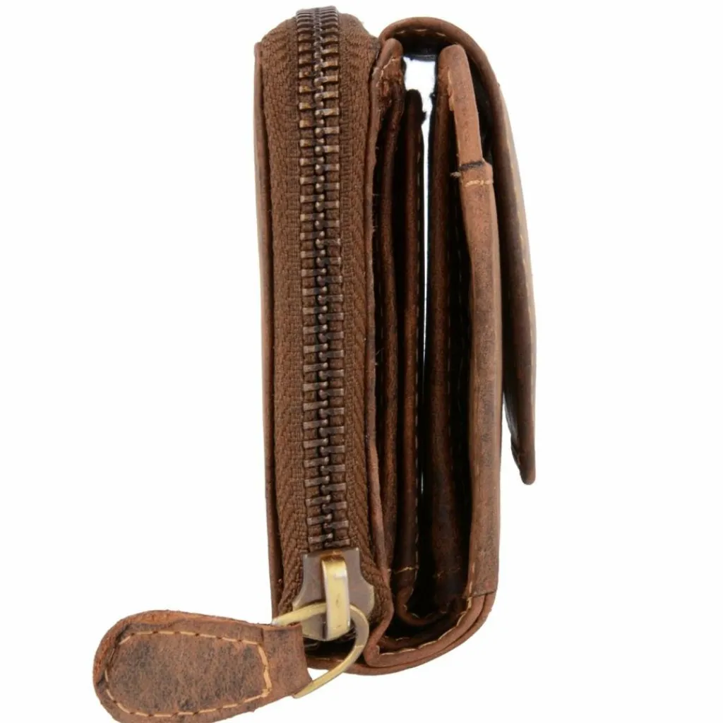 Greenburry Herrengeldbörsen Querformat|Damengeldbörsen Querformat<Vintage Geldbörse Leder 13,5 cm antikbraun