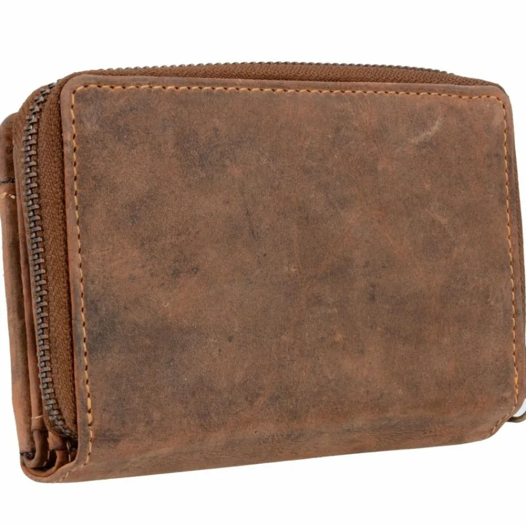 Greenburry Herrengeldbörsen Querformat|Damengeldbörsen Querformat<Vintage Geldbörse Leder 13,5 cm antikbraun