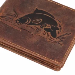 Herren Greenburry Vintage Geldbörse mit Fisch-Prägung Leder 12 cm