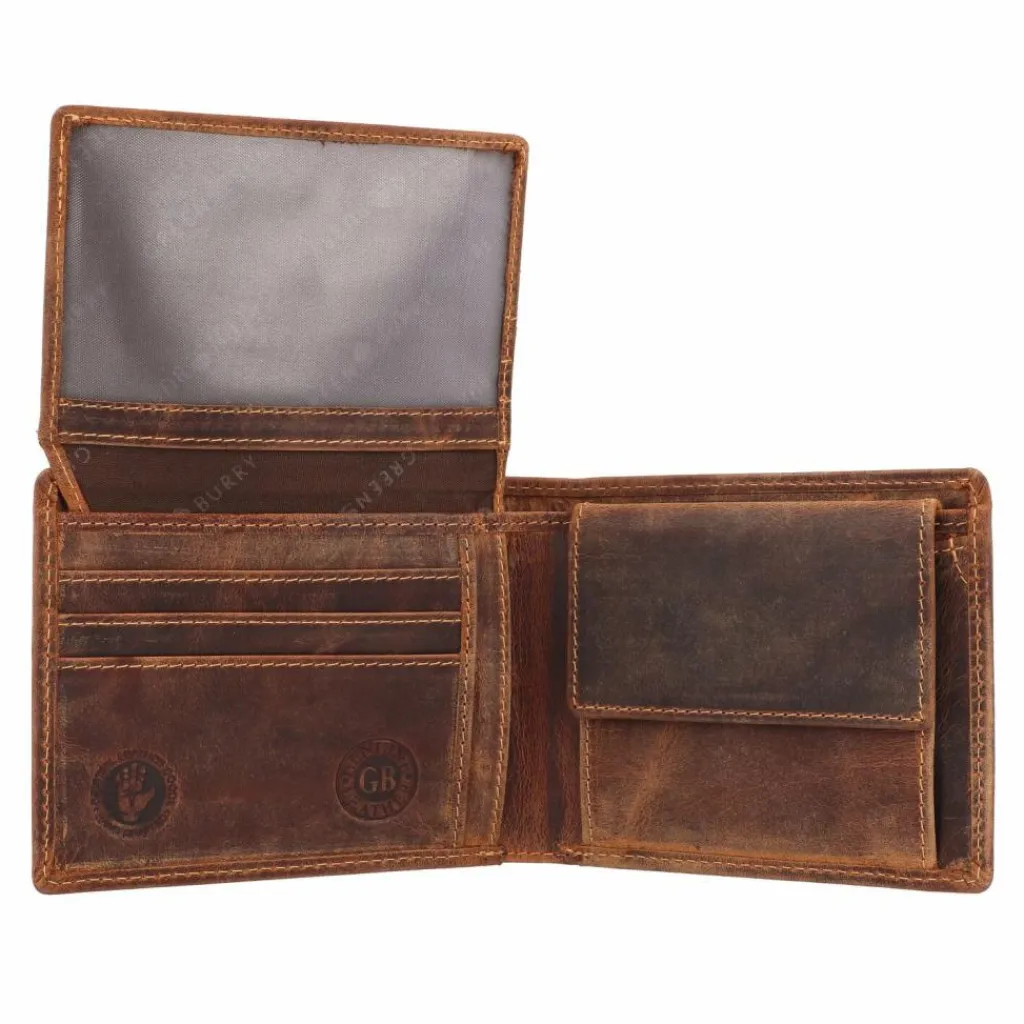 Herren Greenburry Vintage Geldbörse mit Fisch-Prägung Leder 12 cm