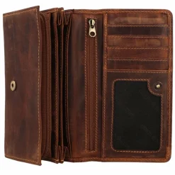 Greenburry Damengeldbörsen Querformat<Vintage Geldbörse Leder 17 cm brown