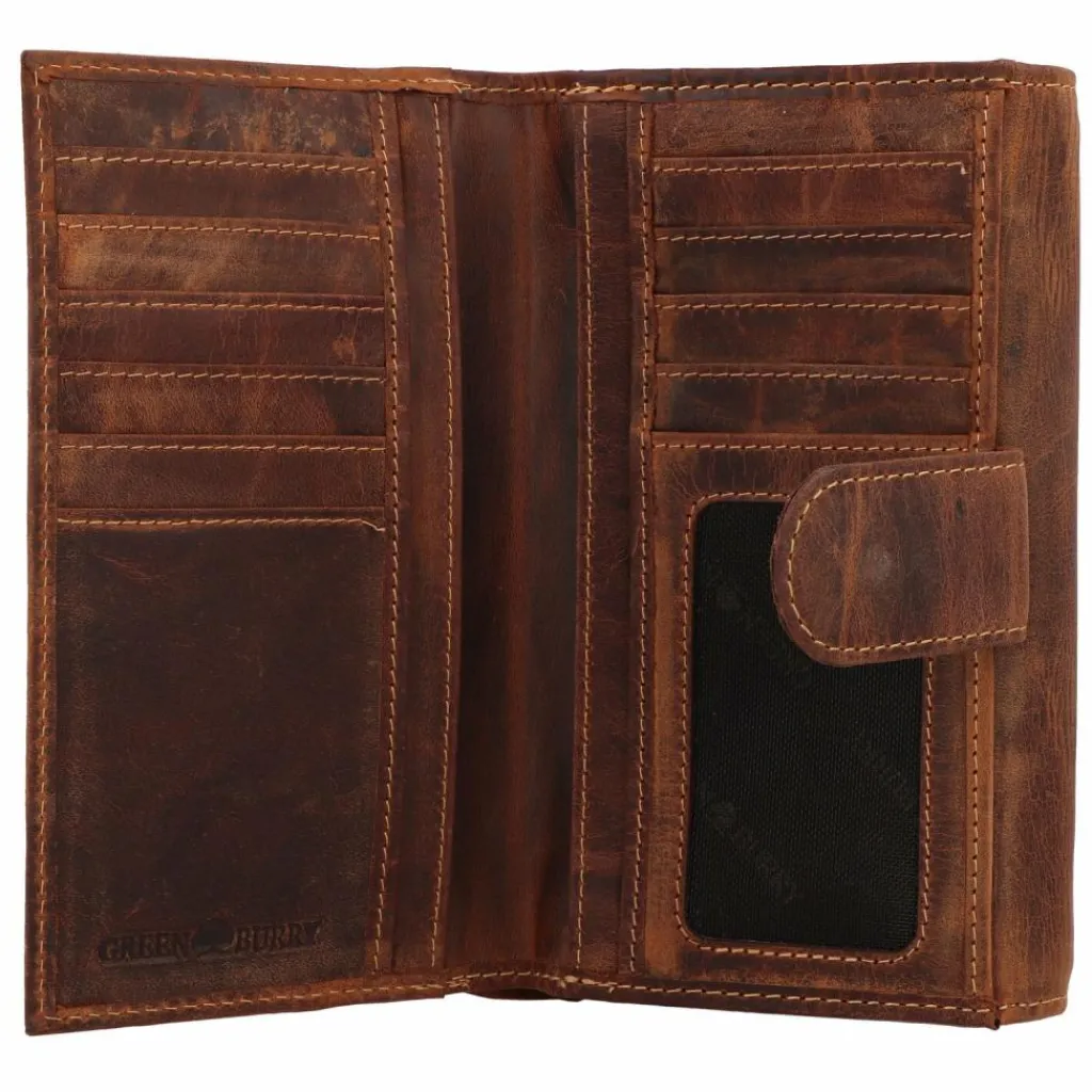 Greenburry Damengeldbörsen Querformat<Vintage Geldbörse Leder 17 cm brown