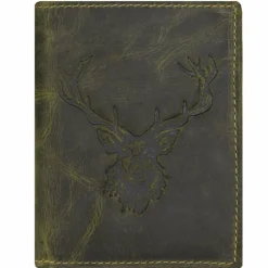 Herren Greenburry Vintage Geldbörse Hirsch Leder 9,5 cm