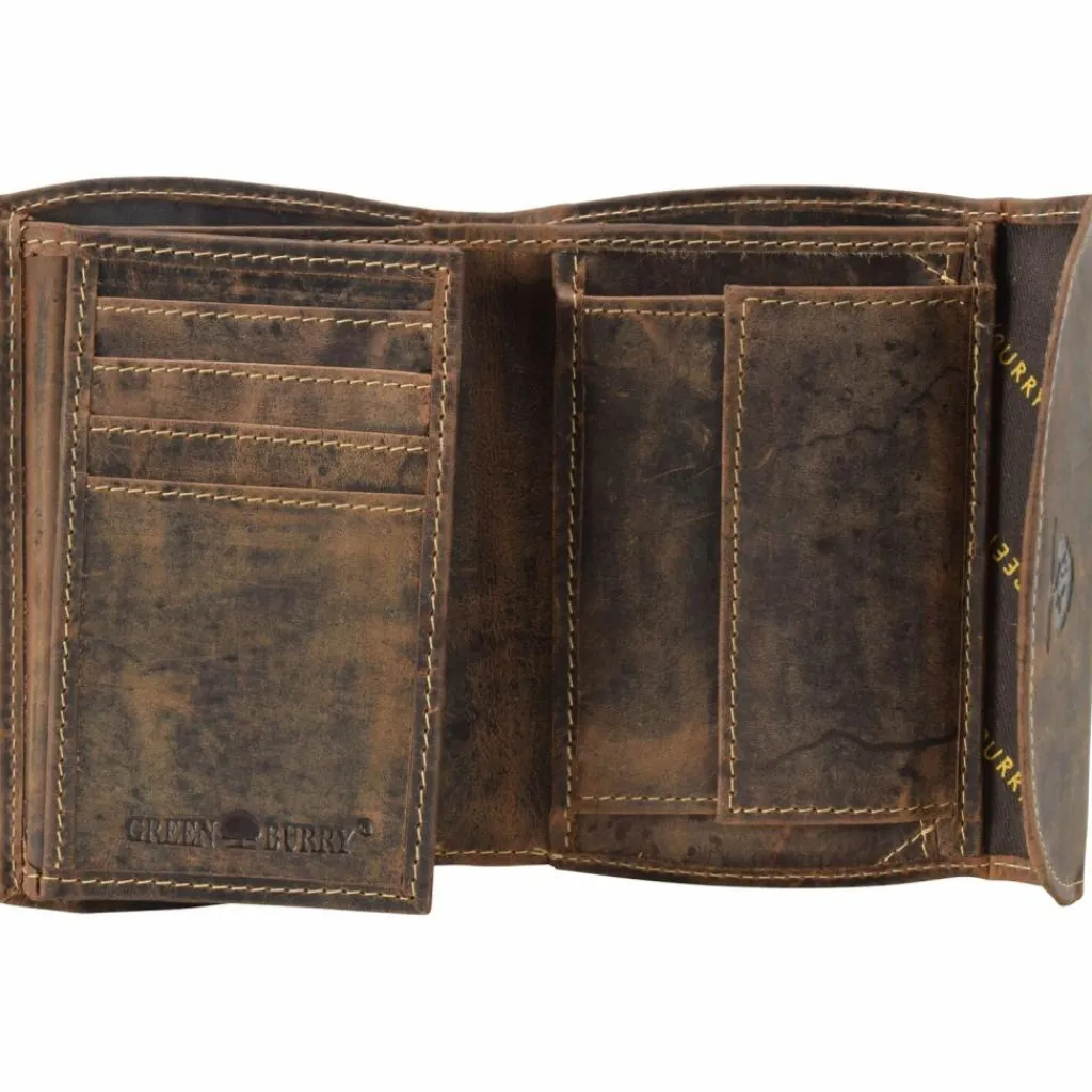 Hot Greenburry Vintage Geldbörse Leder 13,5 cm braun