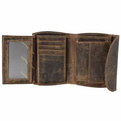 Hot Greenburry Vintage Geldbörse Leder 13,5 cm braun