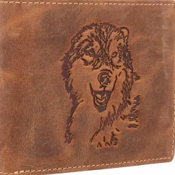 Greenburry Herrengeldbörsen Querformat<Vintage Geldbörse Leder 12 cm wolf