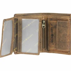 Greenburry Herrengeldbörsen Hochformat|Damengeldbörsen Hochformat<Vintage Geldbörse Leder 8,0 cm brown