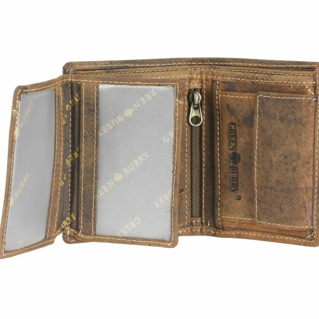 Greenburry Herrengeldbörsen Hochformat|Damengeldbörsen Hochformat<Vintage Geldbörse Leder 8,0 cm brown
