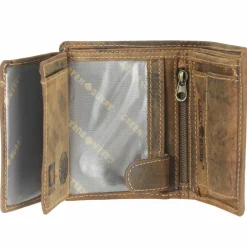 Greenburry Herrengeldbörsen Hochformat|Damengeldbörsen Hochformat<Vintage Geldbörse Leder 8,0 cm brown
