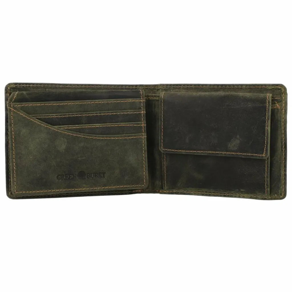 Hot Greenburry Vintage Geldbörse Leder 12.5 cm olive