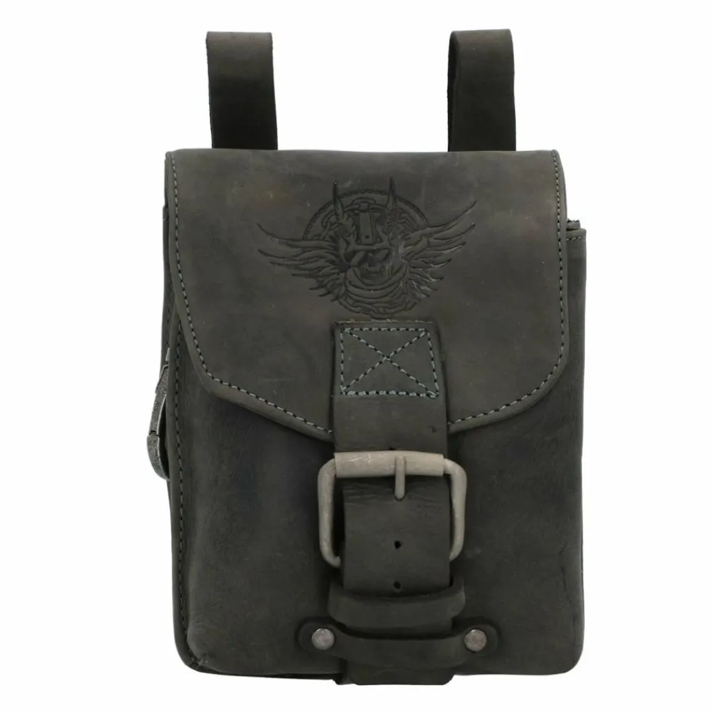 Clearance Greenburry Vintage Gürteltasche Leder 15 cm charcoal