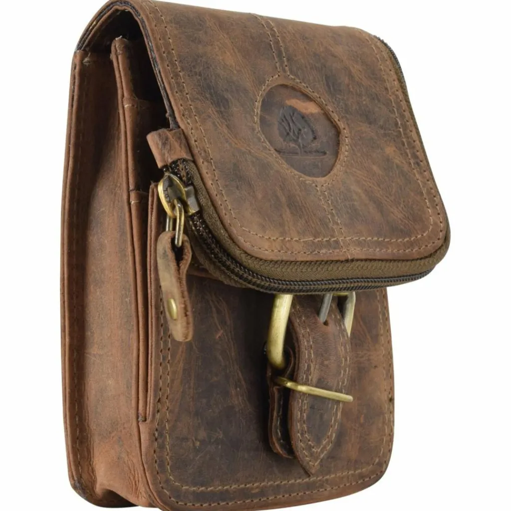 Greenburry Gürteltaschen<Vintage Gürteltasche Leder 14,5 cm braun