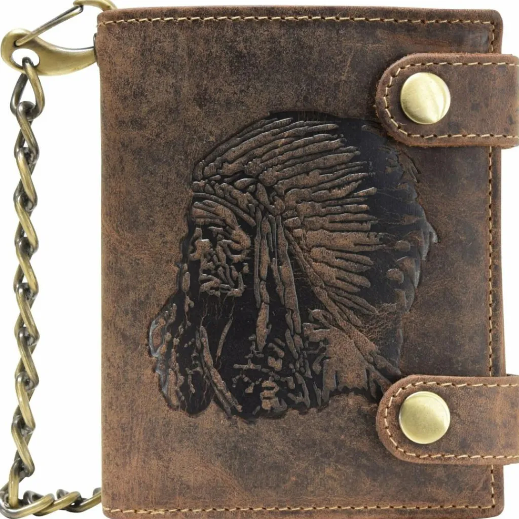 Herren Greenburry Vintage Indian Geldbörse Leder 10 cm