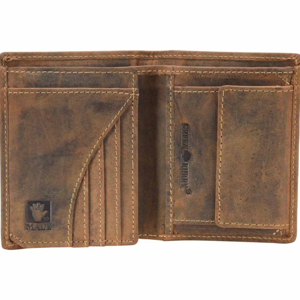 Herren Greenburry Vintage Keiler Geldbörse Leder 9,5 cm