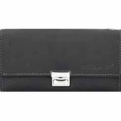 Greenburry Herrengeldbörsen Querformat|Damengeldbörsen Querformat<Vintage Kellnerbörse Leder 18 cm black