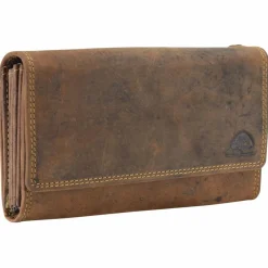 Greenburry Herrengeldbörsen Querformat|Damengeldbörsen Querformat<Vintage Kellnertasche Geldbörse Leder 18 cm braun
