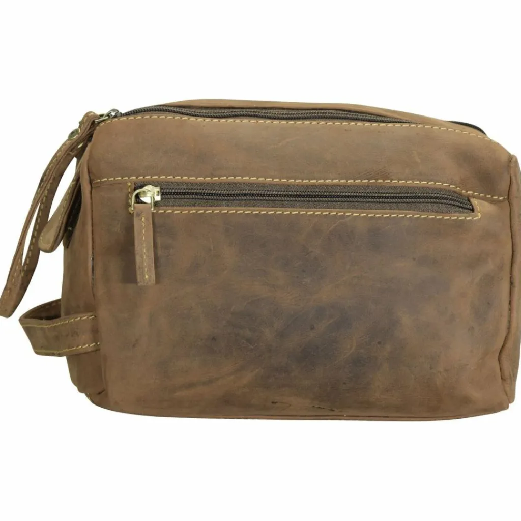 Sale Greenburry Vintage Kulturbeutel Leder 23 cm brown