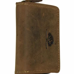 Greenburry Herrengeldbörsen Hochformat<Vintage Münzbörse Leder 7 cm brown