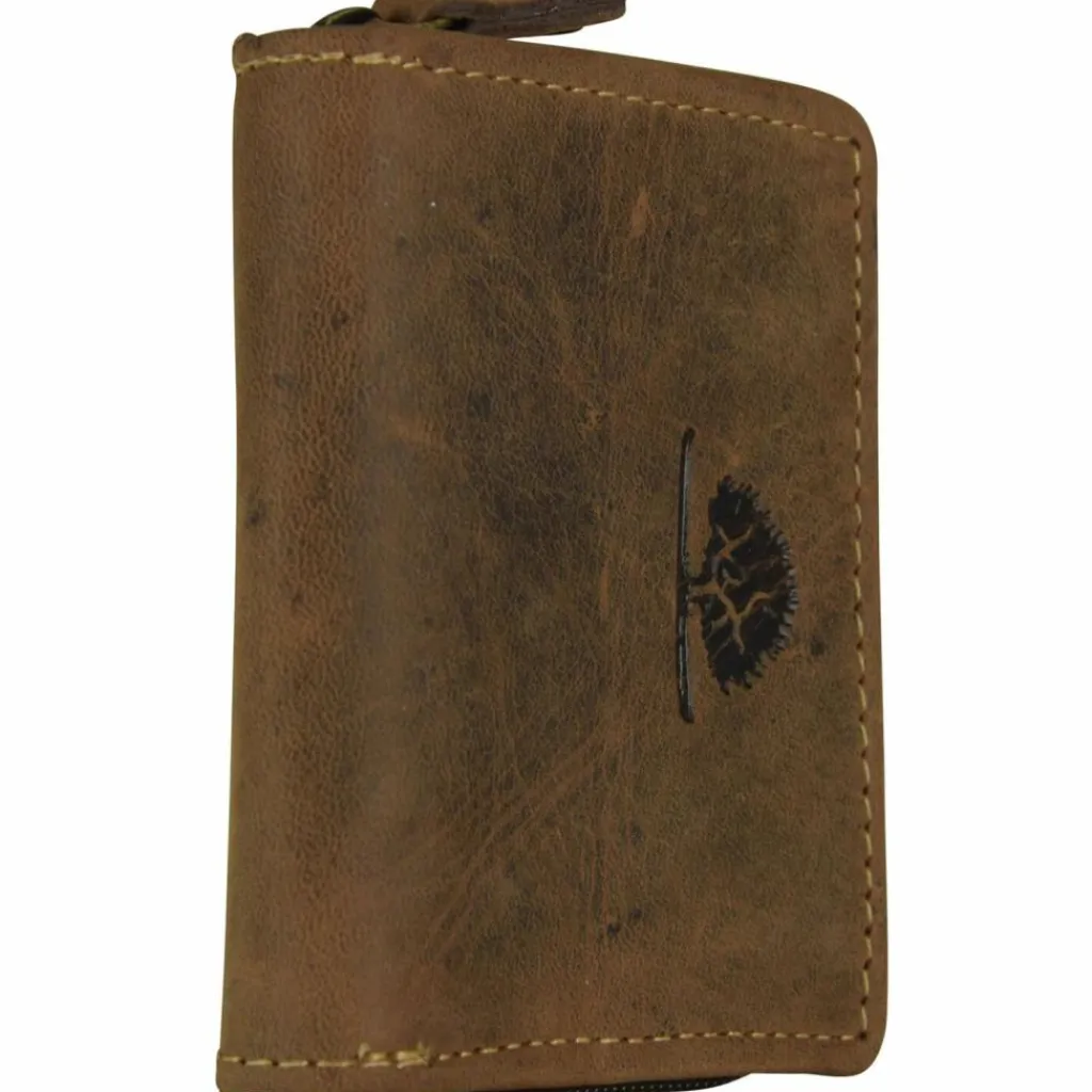 Greenburry Herrengeldbörsen Hochformat<Vintage Münzbörse Leder 7 cm brown
