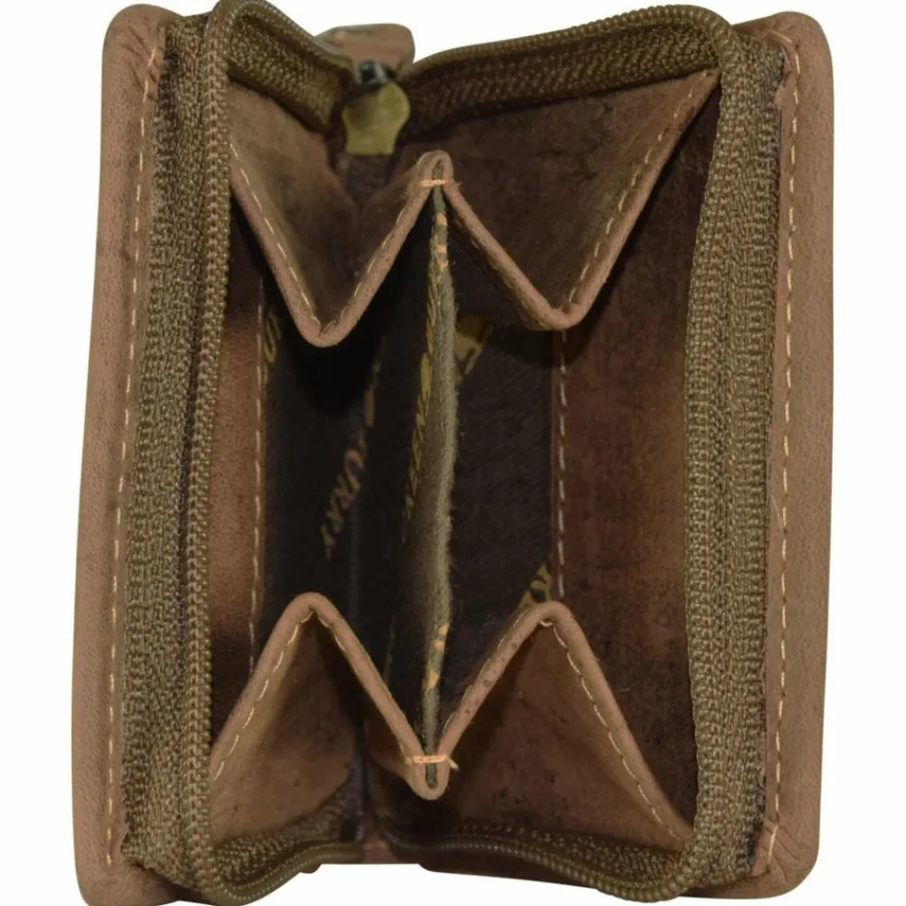 Greenburry Herrengeldbörsen Hochformat<Vintage Münzbörse Leder 7 cm brown