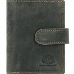 Greenburry Herrengeldbörsen Hochformat<Vintage Original Geldbörse RFID Leder 8 cm green-orange