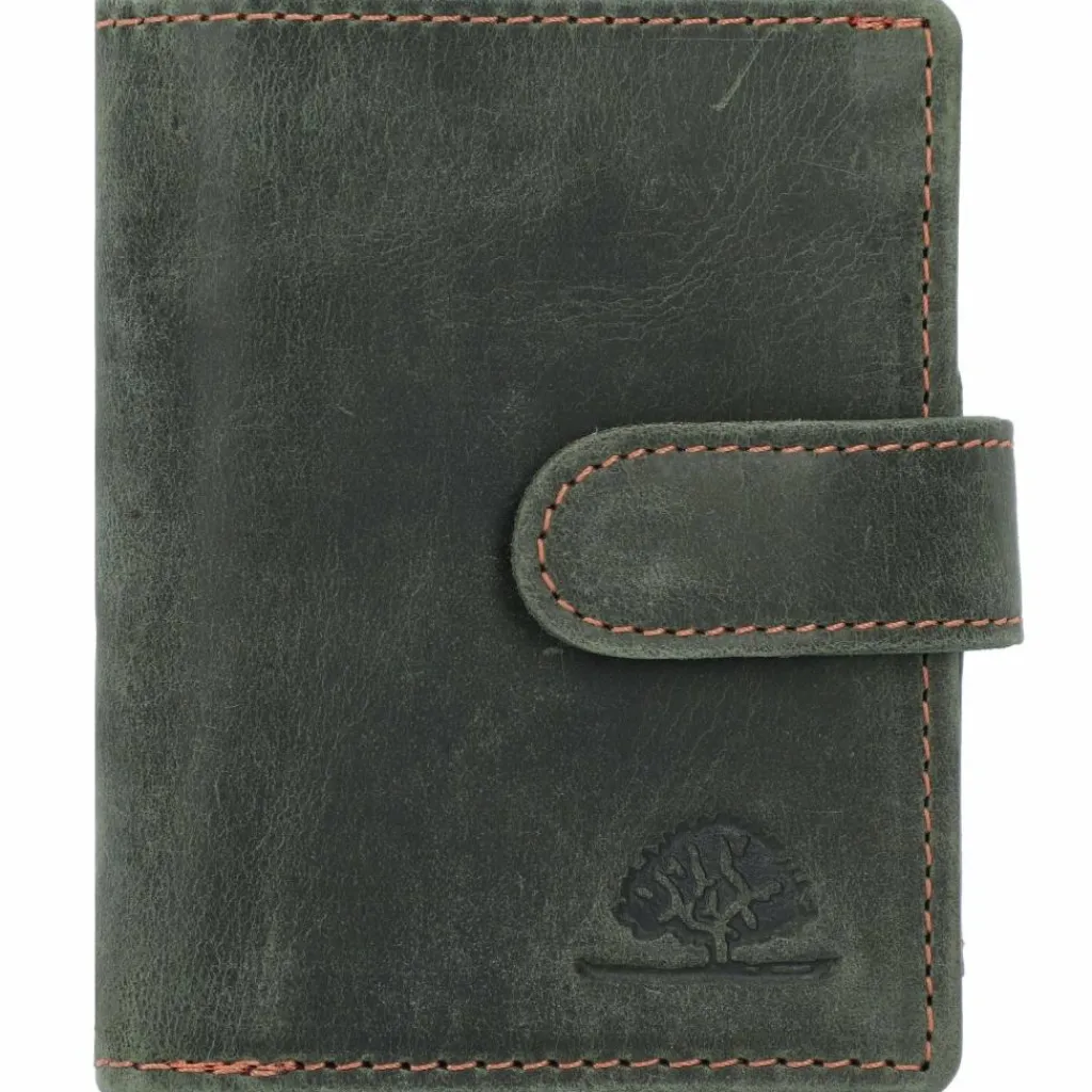 Greenburry Herrengeldbörsen Hochformat<Vintage Original Geldbörse RFID Leder 8 cm green-orange