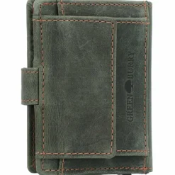 Greenburry Herrengeldbörsen Hochformat<Vintage Original Geldbörse RFID Leder 8 cm green-orange