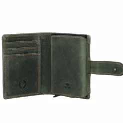 Greenburry Herrengeldbörsen Hochformat<Vintage Original Geldbörse RFID Leder 8 cm green-orange