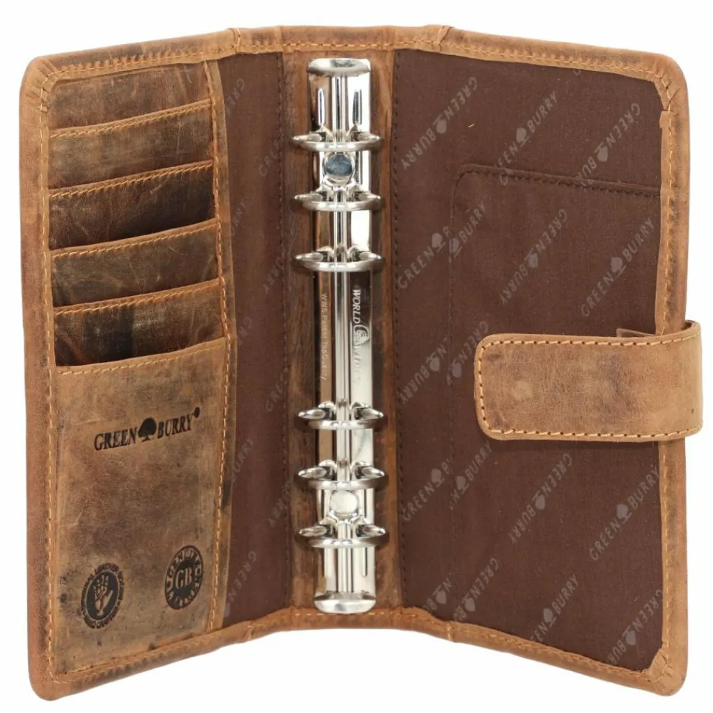 Hot Greenburry Vintage Schreibmappe Leder 19 cm braun