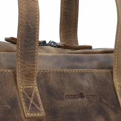 Hot Greenburry Vintage Schultertasche Leder 35 cm brown