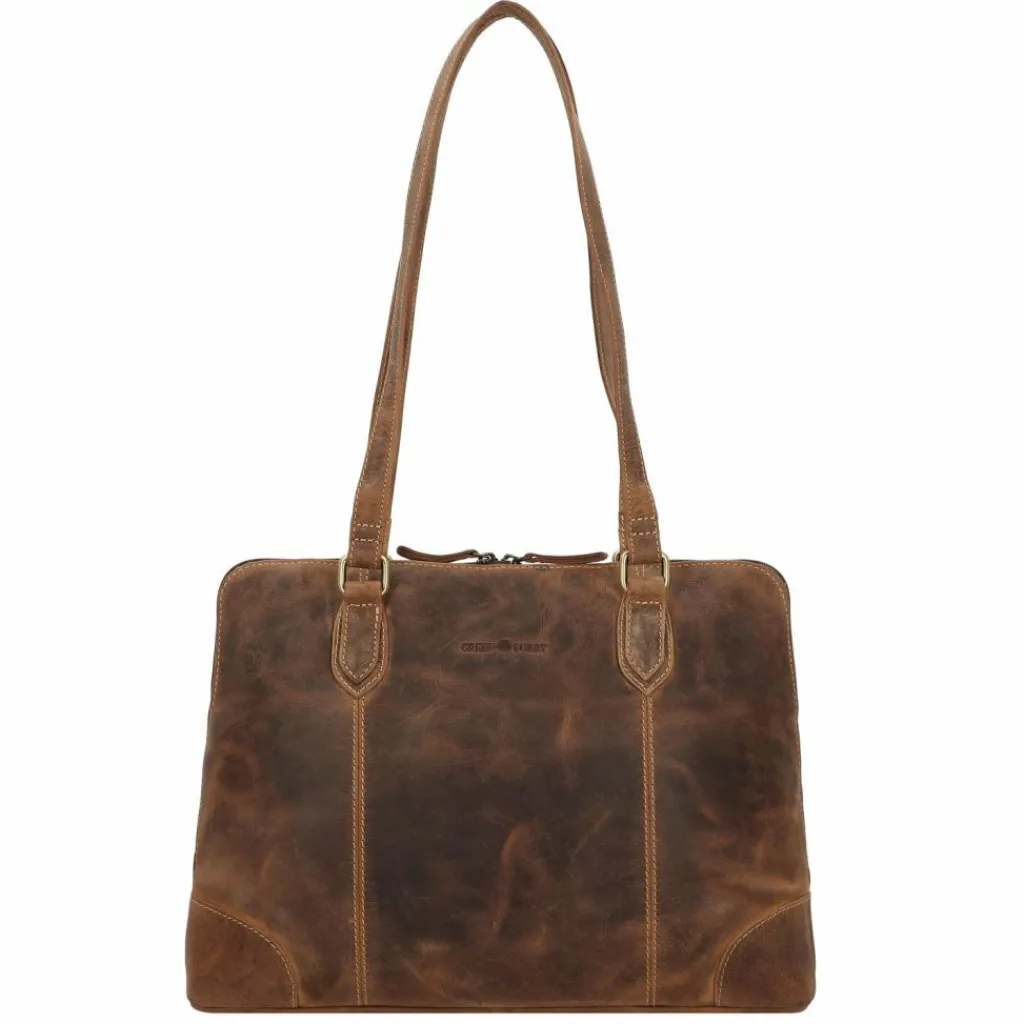 Discount Greenburry Vintage Shopper Tasche Leder 37 cm Laptopfach brown