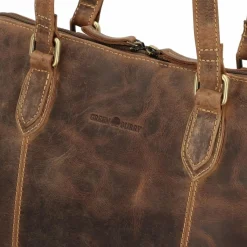 Discount Greenburry Vintage Shopper Tasche Leder 37 cm Laptopfach brown