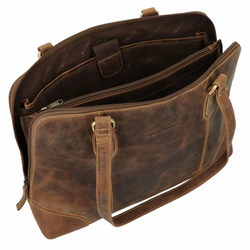 Discount Greenburry Vintage Shopper Tasche Leder 37 cm Laptopfach brown