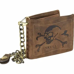 Herren Greenburry Vintage Skull Geldbörse Leder 12 cm