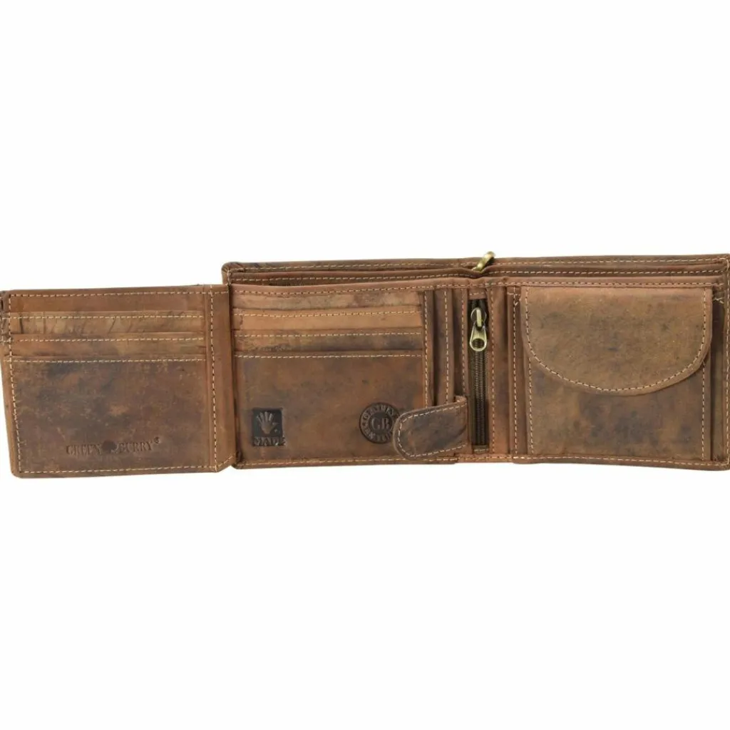 Herren Greenburry Vintage Skull Geldbörse Leder 12 cm