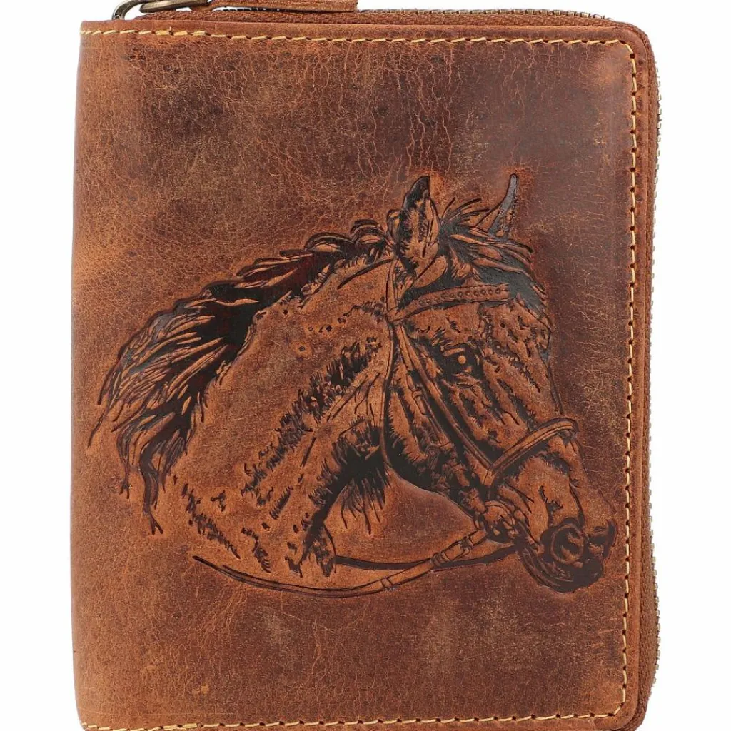 Greenburry Herrengeldbörsen Hochformat<Vintage Sternzeichen Geldbörse Leder 10 cm horse