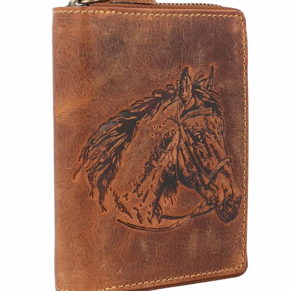 Greenburry Herrengeldbörsen Hochformat<Vintage Sternzeichen Geldbörse Leder 10 cm horse