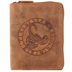 Greenburry Herrengeldbörsen Hochformat<Vintage Sternzeichen Geldbörse Leder 10 cm skorpion