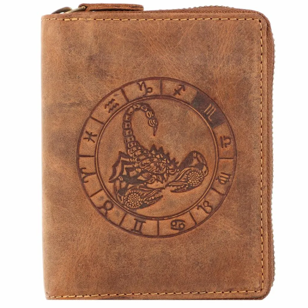 Greenburry Herrengeldbörsen Hochformat<Vintage Sternzeichen Geldbörse Leder 10 cm skorpion