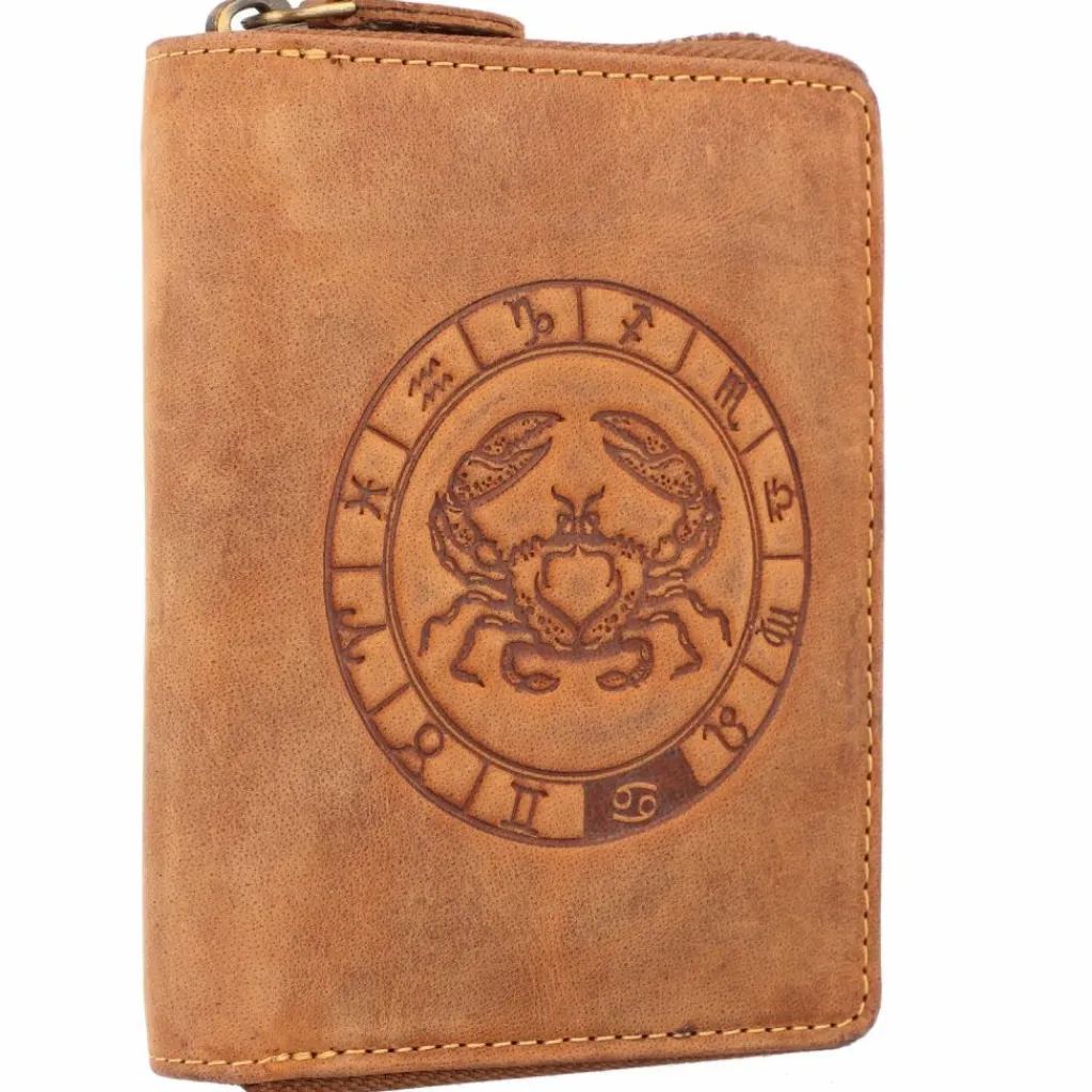 Greenburry Herrengeldbörsen Hochformat<Vintage Sternzeichen Geldbörse Leder 10 cm krebs