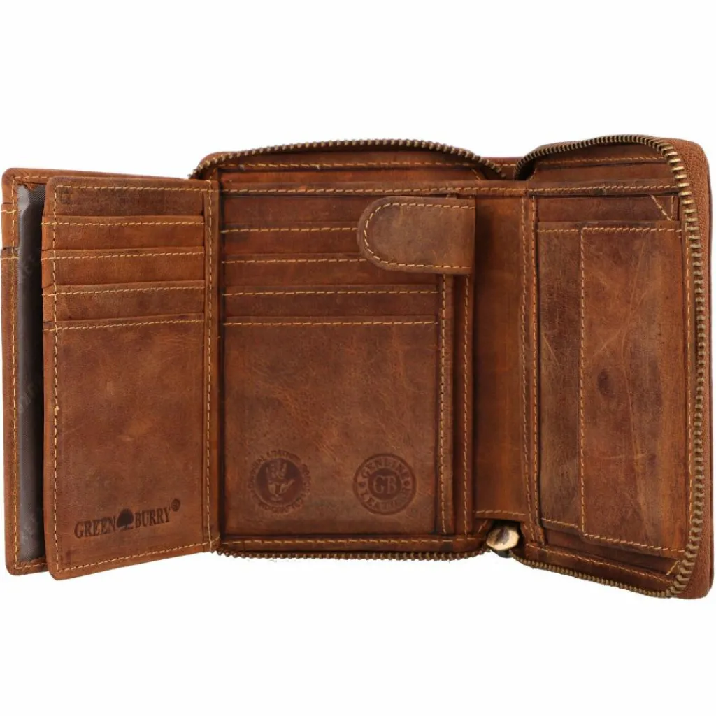 Greenburry Herrengeldbörsen Hochformat<Vintage Sternzeichen Geldbörse Leder 10 cm jungfrau