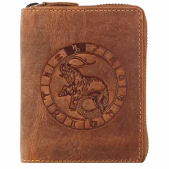 Hot Greenburry Vintage Sternzeichen Geldbörse Leder 10 cm steinbock