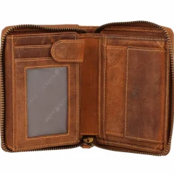 Hot Greenburry Vintage Sternzeichen Geldbörse Leder 10 cm steinbock