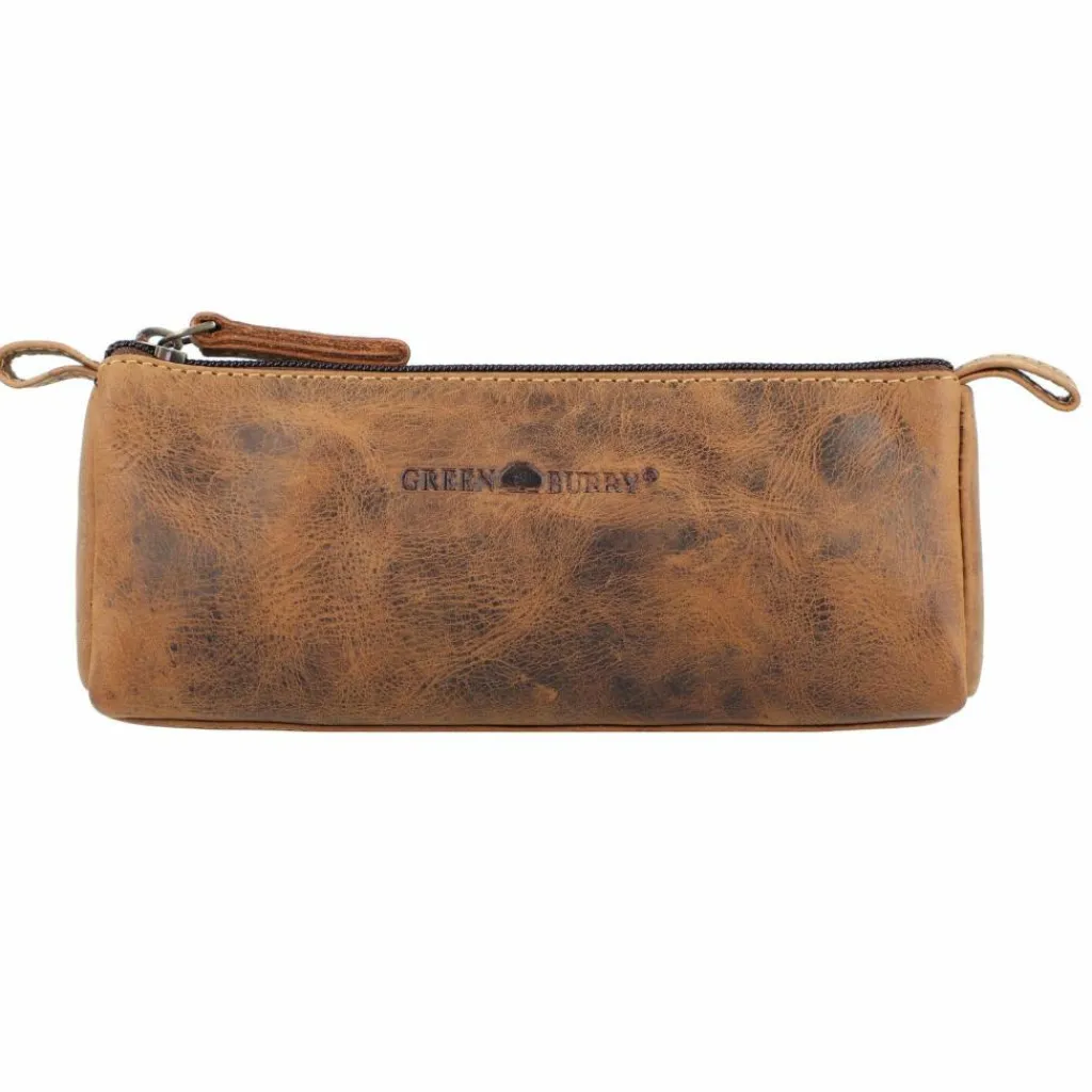 Outlet Greenburry Vintage Stifteetui Leder 19 cm braun